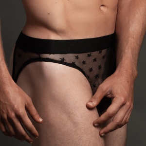 Allure Star Thin Jockstrap Zwart