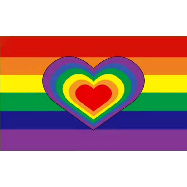 Rainbow Heart Flag 90 x 150cm