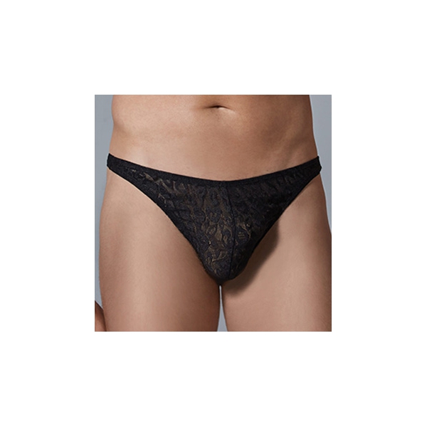 Perizoma in pizzo leopardato Allure Nero