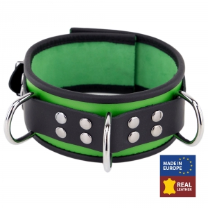 The Red Collana in pelle 3 anelli D verde-nero