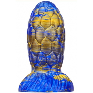 MetallicAnal Warnax Dragon Egg Dildo 13 x 7cm Blau-Gold