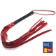 RED LEATHER HANDLE MARTINET - 78cm - WOODEN HANDLE