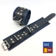 Manette in pelle Nero-Blu