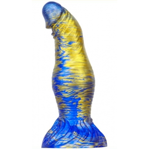 MetallicAnal Dildo Fantasie Duxel 17 x 6cm Blauw-Goud