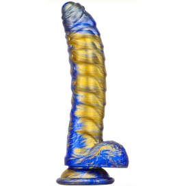 MetallicAnal Dildo de Fantasia Gasix 16 x 4cm Azul-Dourado