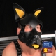 Echtes Leder Maske PUPPY Gelb