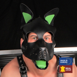 Genuine Leather Mask PUPPY Green