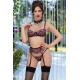 Florissa 4-teiliges Set Schwarz-Rosa