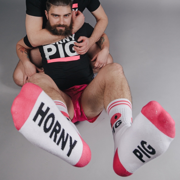 Weiße Socken HORNY PIG Sk8erboy