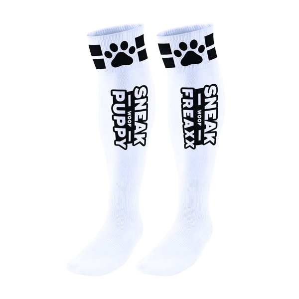 Puppy Tube High Socks White-Black