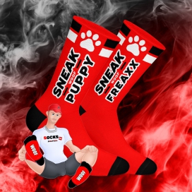 SneakFreaxx WOOF PUPPY Socks Red