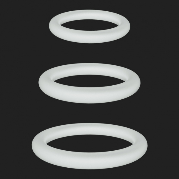luminous Cock Ring Set WHITE