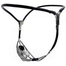 Half Hollow Cage Invisible Chastity Belt BLACK