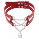Double Lock Pendant Necklace RED