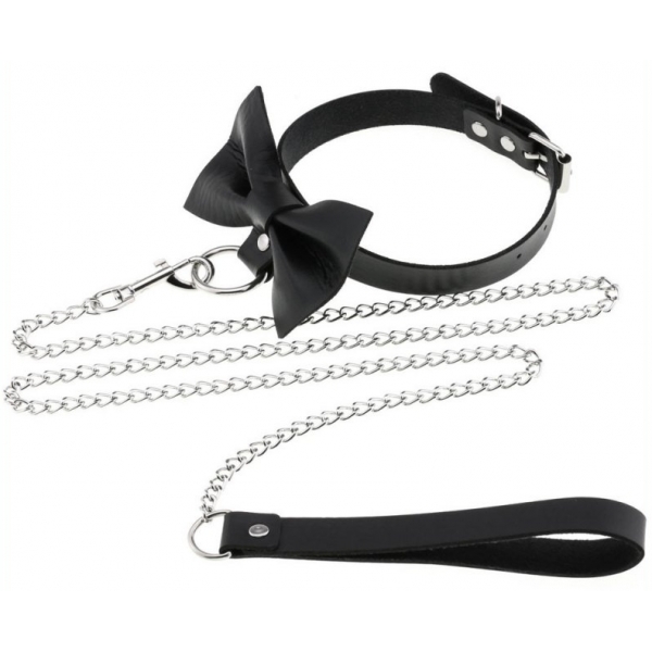 Bowy Slave Collar Lead Black