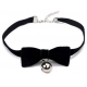 N338 Bow With Ring Christmas Collar BLACK 002