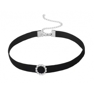 Joy Jewels Diamanten cirkel zwarte choker