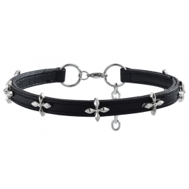 Metal Cross Garland Double Layer PU Choker