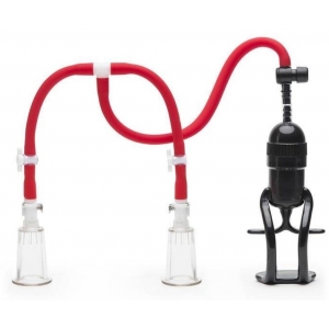 KINKgear Tit Up Pompa per capezzoli a doppia coppa rossa