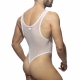 Body ZIP MESH THONG White