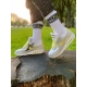 Chaussettes blanches SPORTY Addiction Liserés bleus