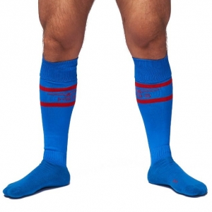 Mr B - Mister B Chaussettes hautes Urban Football Socks Bleu-Rouge