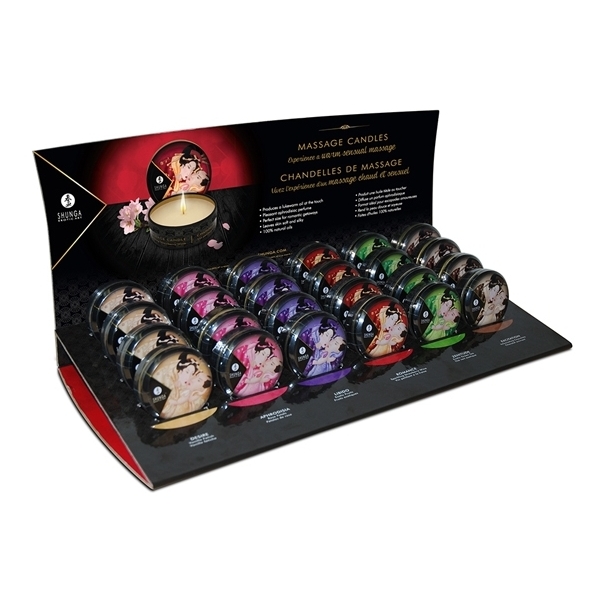 Display Shunga massage candles x24