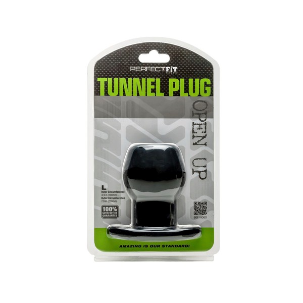 Ass Tunnel Plug Silicone Black Large 7.6 x 6.2 cm