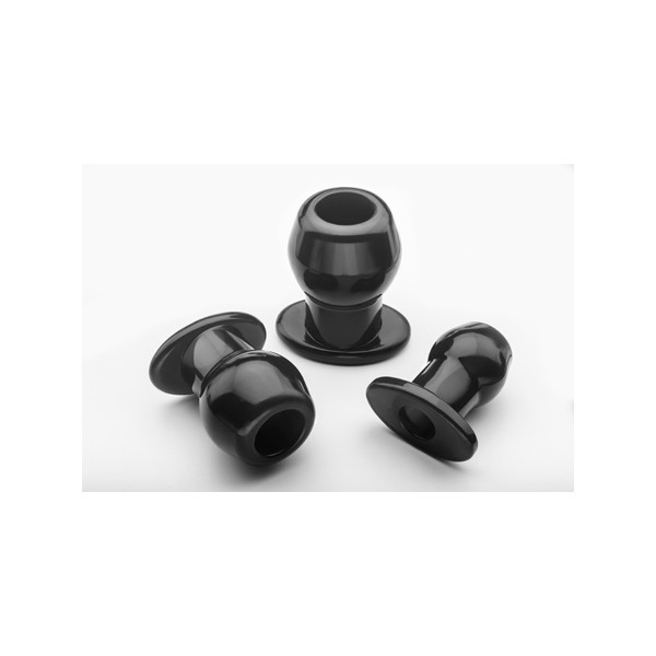 Ass Tunnel Plug in silicone nero grande 7,6 x 6,2 cm