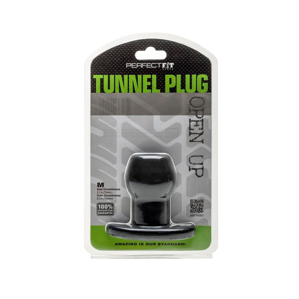 Ass Tunnel Plug Silicone Black Medium 7 x 5.2 cm