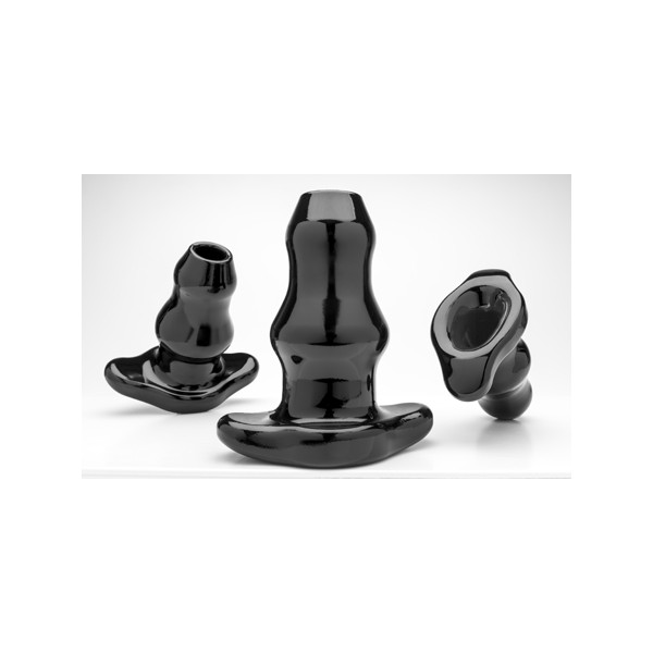 Double Tunnel Plug Schwarz Extra Large 14 x 7.6cm