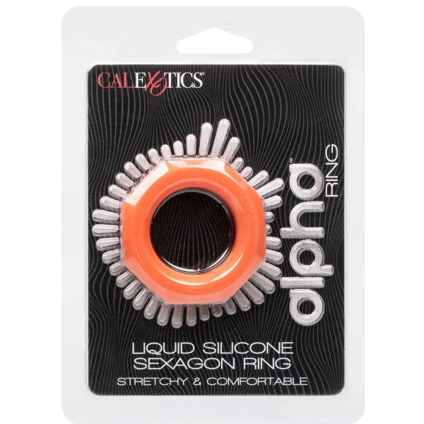 Cockring Silicona Sexagon Alpha 37mm Naranja