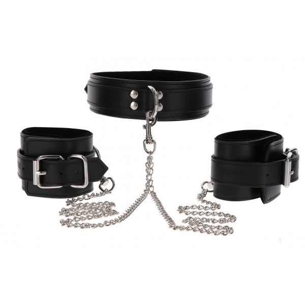 Heavy Taboom Black collar and wrist cuffs