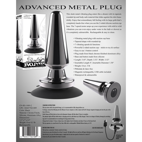Vibrant Metal Plug Advanced Metal Plug Evolved 11 x 3.9cm