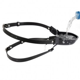 Water Cup Gag With Strap Black
