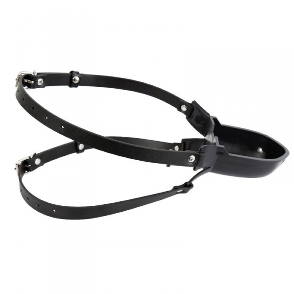 Water Cup Gag With Strap Black