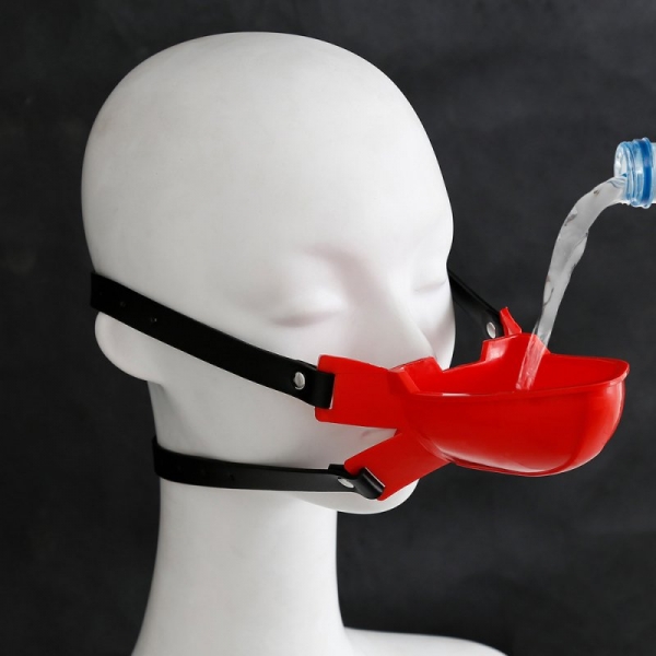 Water Cup Gag With Strap Red