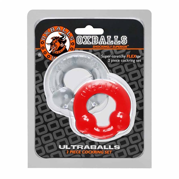 Embalagem Ultraballs Oxballs Grey - Cockrings Vermelhos