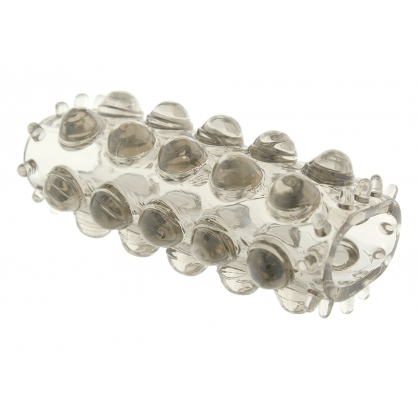 Power Stretchy beaded penis sleeve 7cm Grey