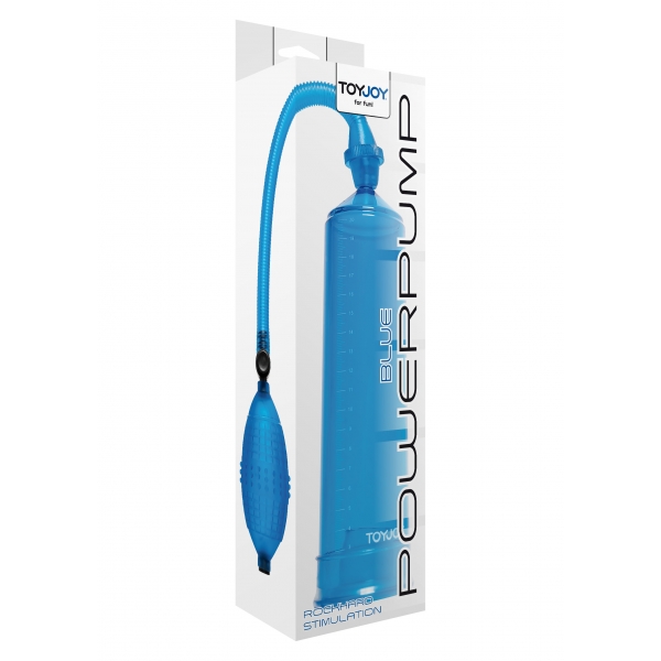 Pompa per pene PowerPump 20 x 5,3 cm blu