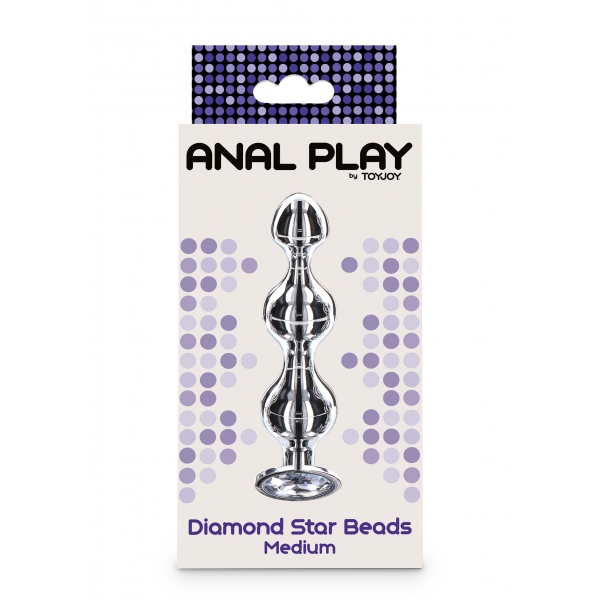 Plug Jewel Diamond Stard Beads M 10.5 x 2.5cm