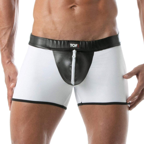 Bottomless Bad Boys Zipped Short White