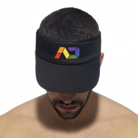 Addicted Rainbow Tennis Visor Cap Black