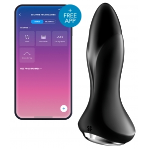 Satisfyer Plug vibrante connesso Rotator Plug Satisfyer 10 x 4cm Nero