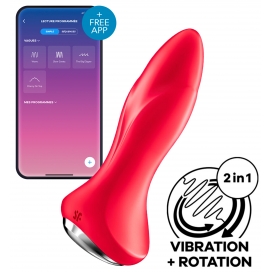 Ficha vibratória ligada Rotator 1 Satisfator 10 x 4cm Vermelho
