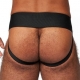 Mister B Leren Jockstrap Zwart-Blauw