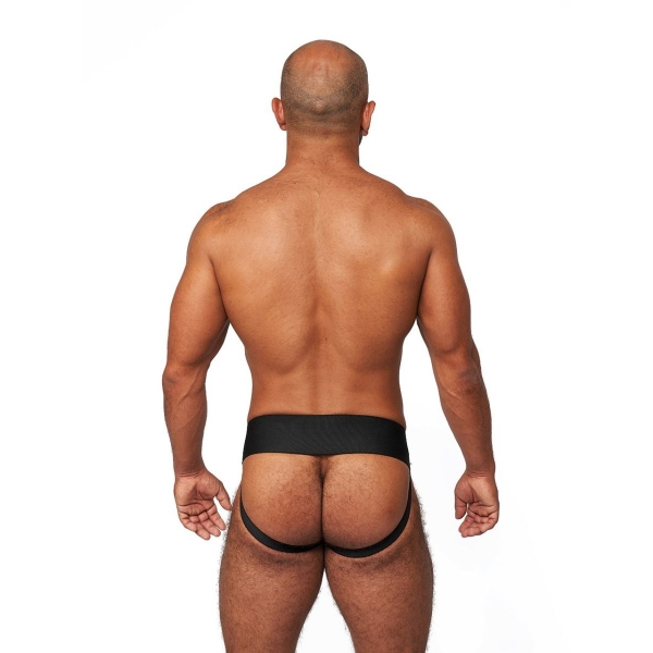 Mister B Leren Jockstrap Zwart-Rood