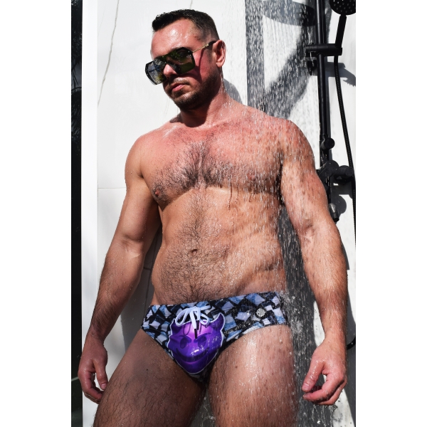 Feed Me Swim Briefs Preto-branco