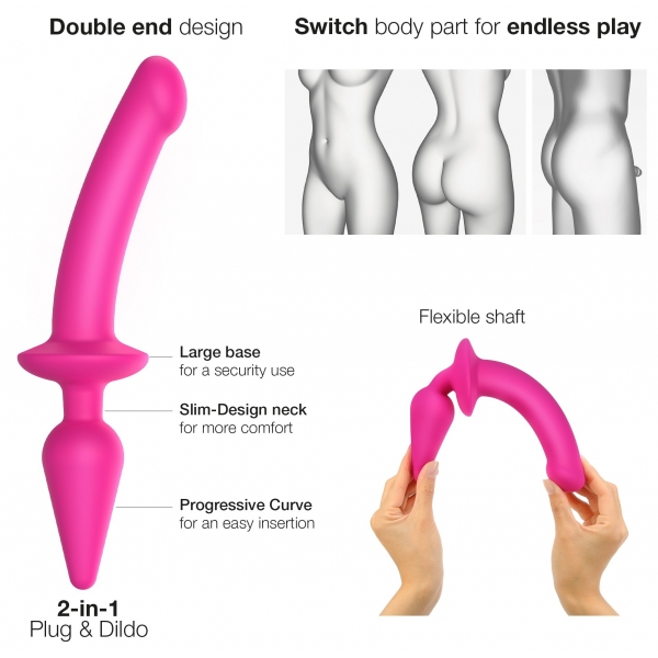 Plug Dildo SWITCH Strap-On-Me XXL 18 x 4cm Pink