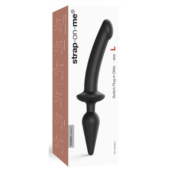 Dildo de tomada de interruptor de alça em Me XXL 18 x 4cm Preto